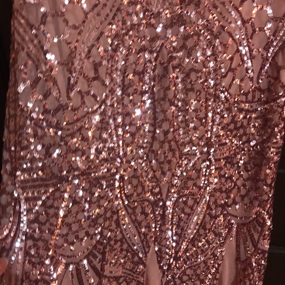 New W/O Tags, Rose Gold Evening Gown by Night Way. - Picture 3 of 14